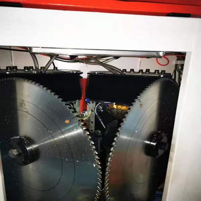 380V WARDROBE MAKING MACHINE UPVC TWIN HEAD CUTTING SAW MACHINE 0